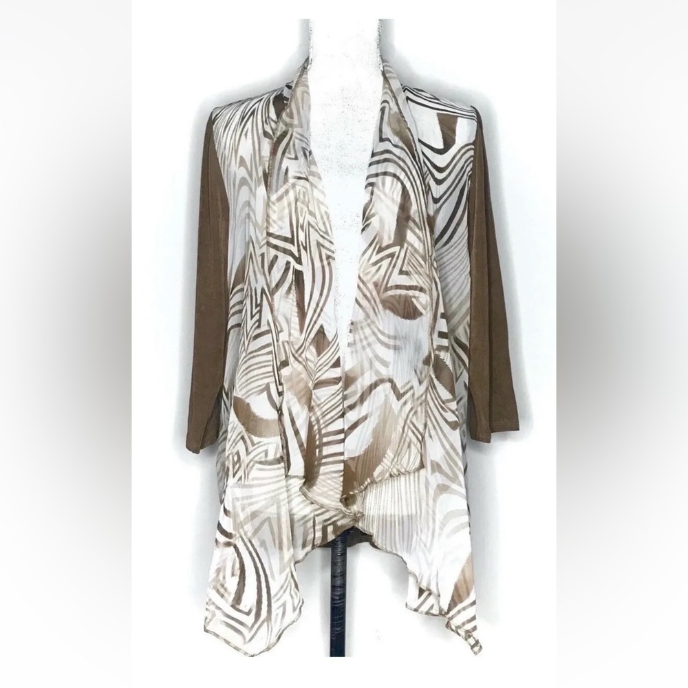Chicos Travelers Women's Open Front Jacket Sheer Slinky